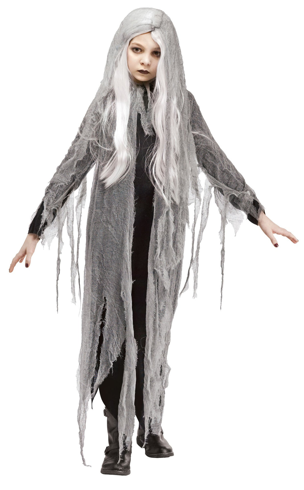 Gauze Ghost Child Girls Costume Size Large 12-14 NEW Dress Wig