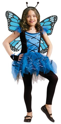 Blue Butterfly Ballerina Child Girls Costume Size M Medium 8-10 NEW