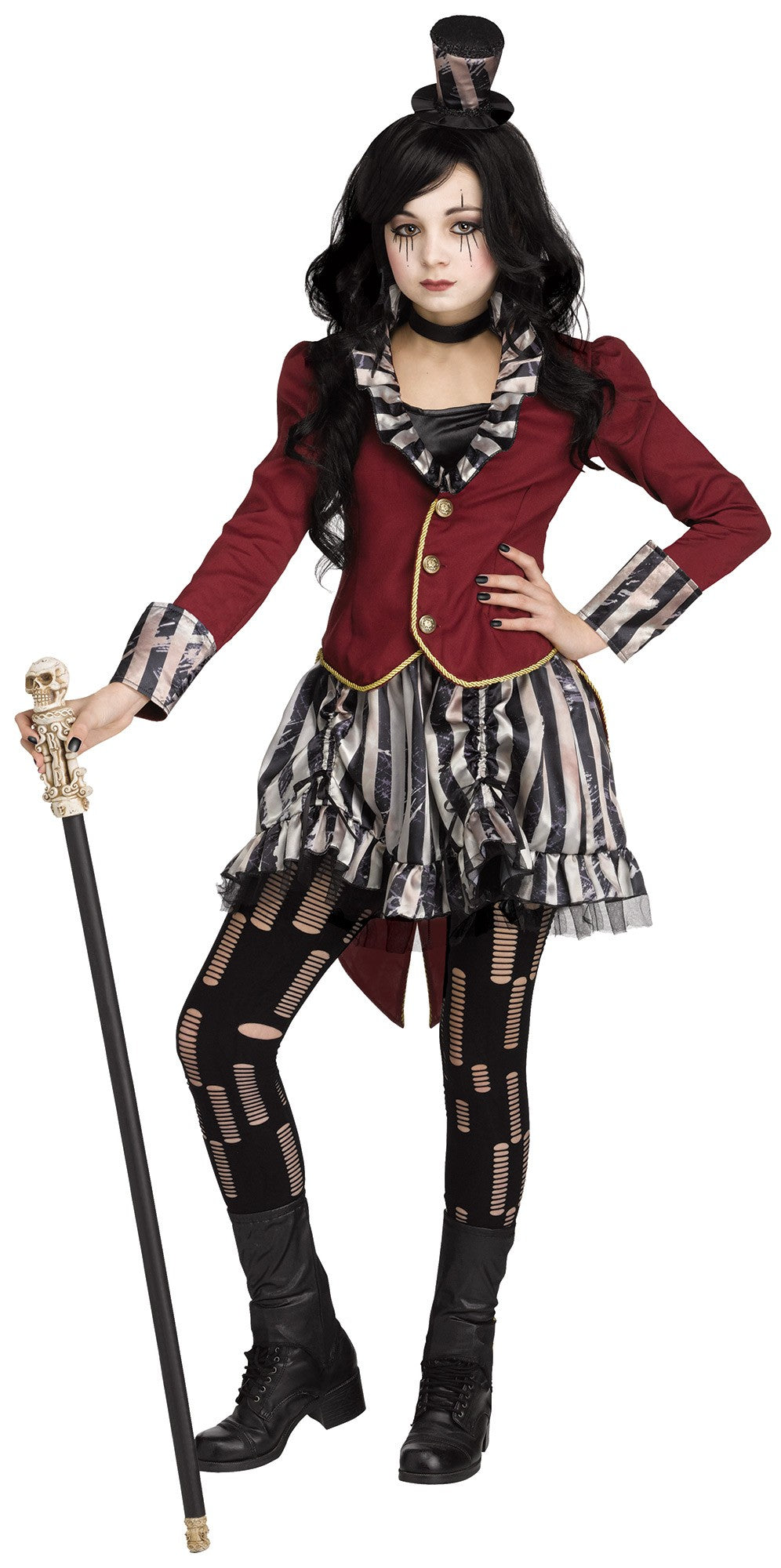 Freak Show Ringmistress Ringmaster Circus Clown CHILD Girls Costume NEW