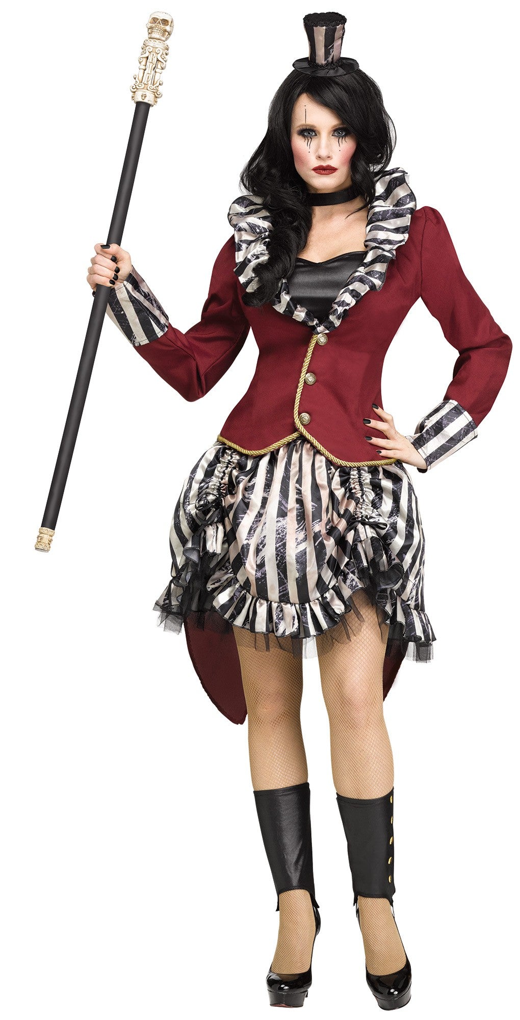 Freak Show Ringmistress Ringmaster Circus Clown Adult Womens Female Costume NEW