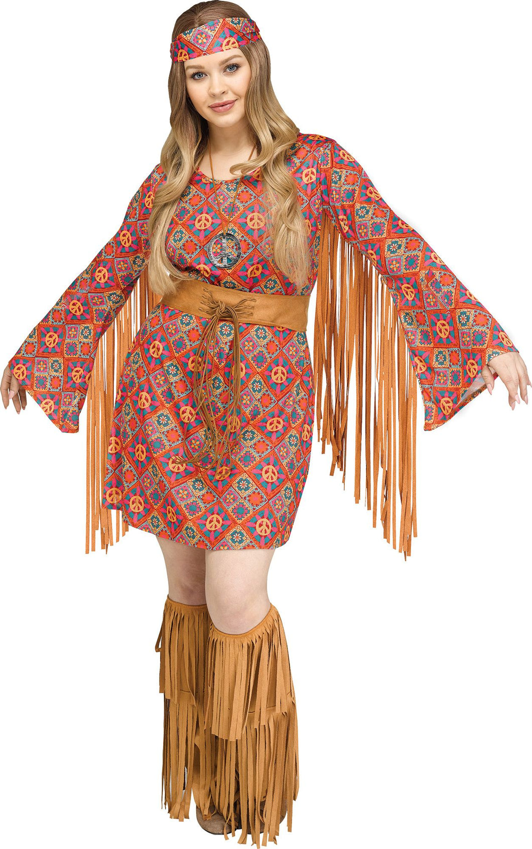 Free Spirit Hippie Groovy 60s ADULT Womens Costume PLUS Size NEW