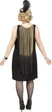 Load image into Gallery viewer, 1920s 20s Flirty Flapper Black Gold Dress ADULT Womens Costume Plus Size NEW
