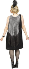 Load image into Gallery viewer, 1920s 20s Flirty Flapper Black Silver Dress ADULT Womens Costume Plus Size NEW
