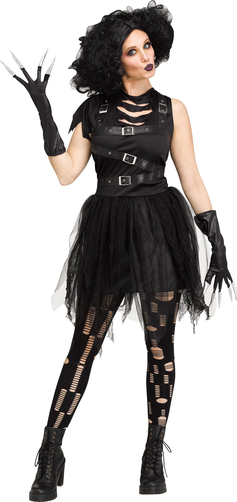 Cut Up Girl ADULT Womens Costume Dress Gloves Tights NEW Edward Scissorhands