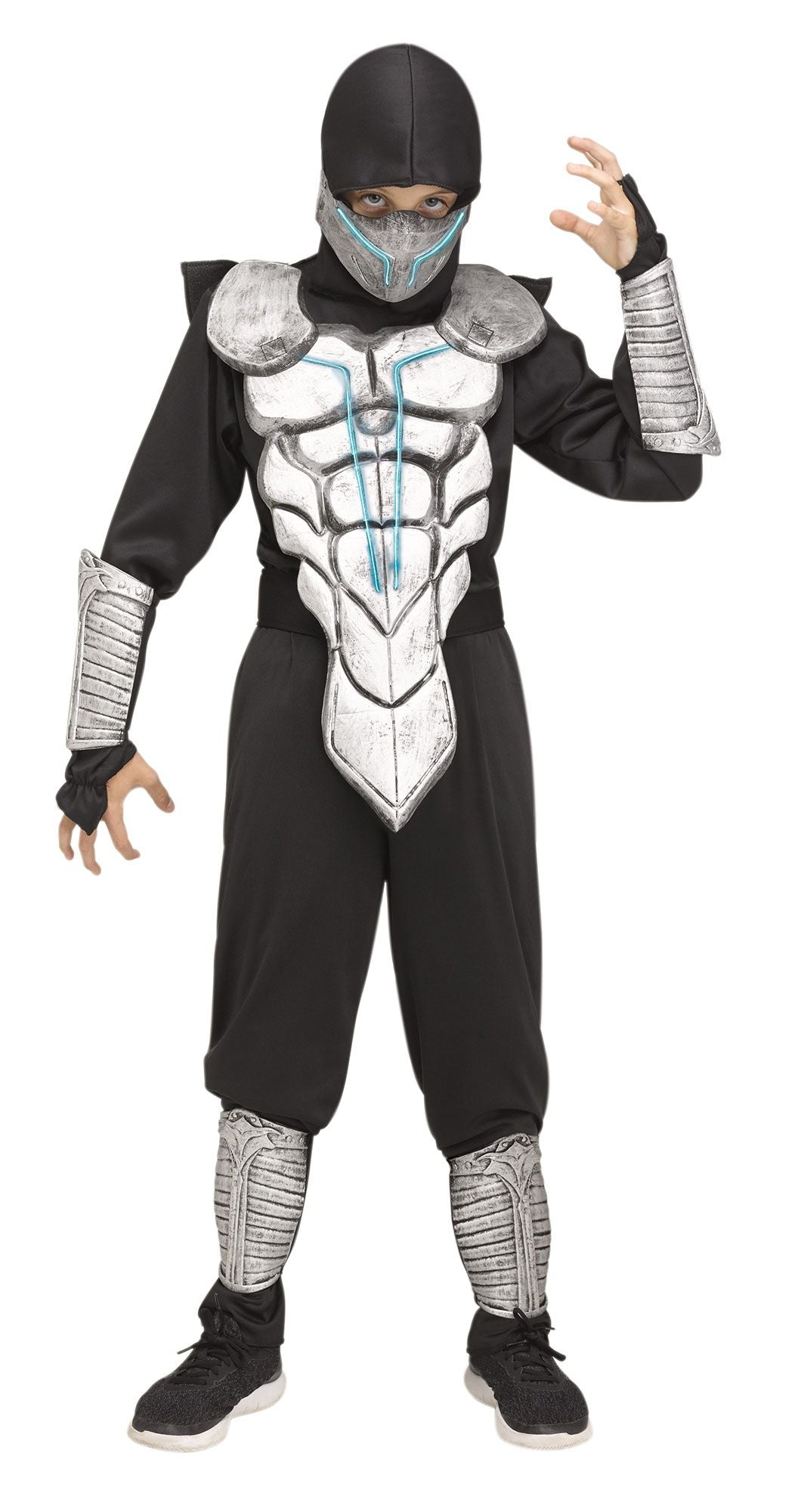 Lightning Ninja Black Silver Child Boys Costume NEW