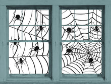 Load image into Gallery viewer, Make a Scene Spiders and Webs Wowindow Window Poster Halloween Decoration NEW
