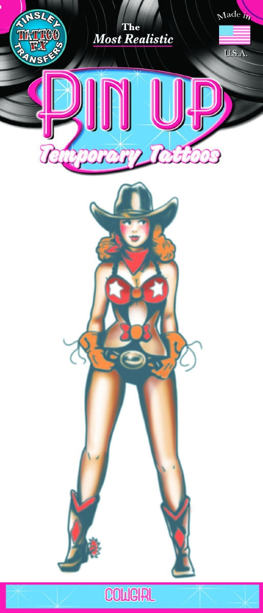 Cowgirl Pinup Temporary Tattoo Costume Accessory NEW 50s 40s