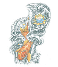 Load image into Gallery viewer, Koi Fish XL Extra Large Temporary Tattoo FX Costume Accessory NEW
