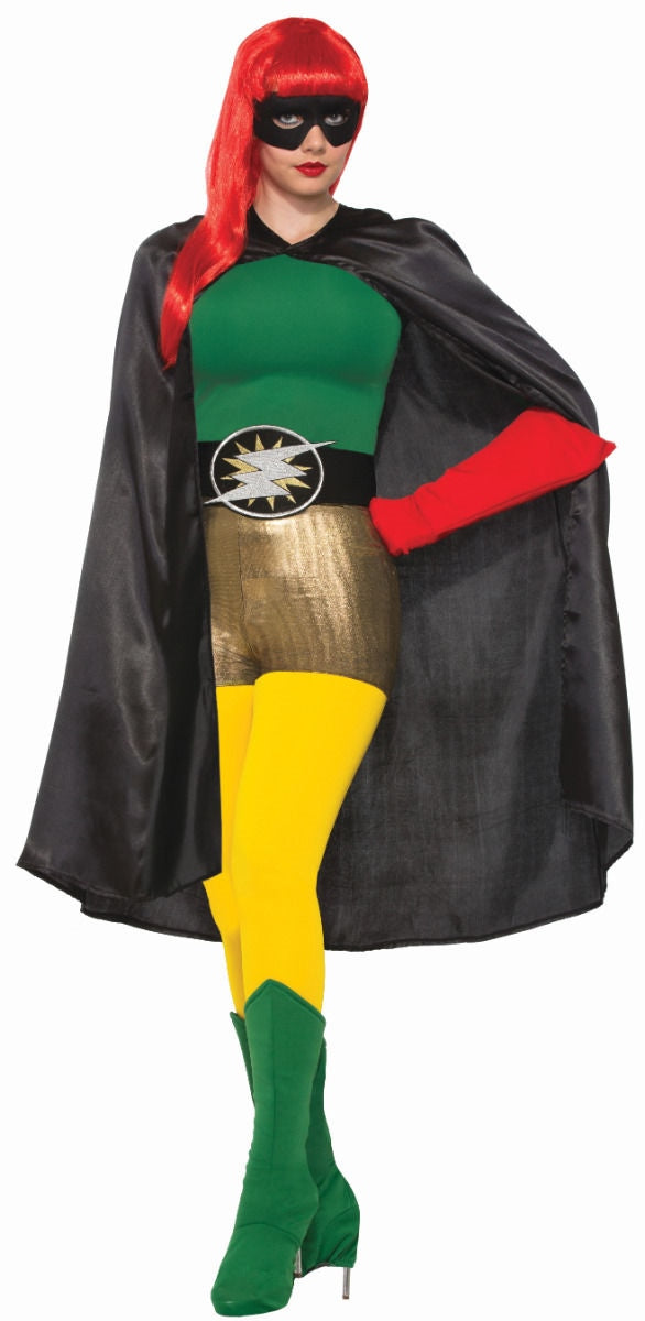 Black ADULT Unisex Superhero Cape One Size Costume Accessory NEW