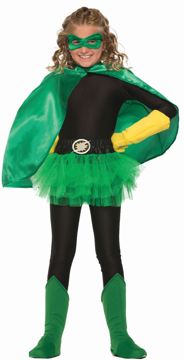 Green CHILD Unisex Superhero Cape One Size Costume Accessory NEW Boys Girls