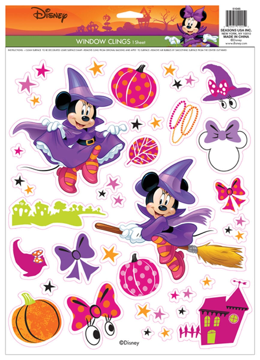 Minnie Mouse Witch Window Clings Halloween Prop Decoration NEW