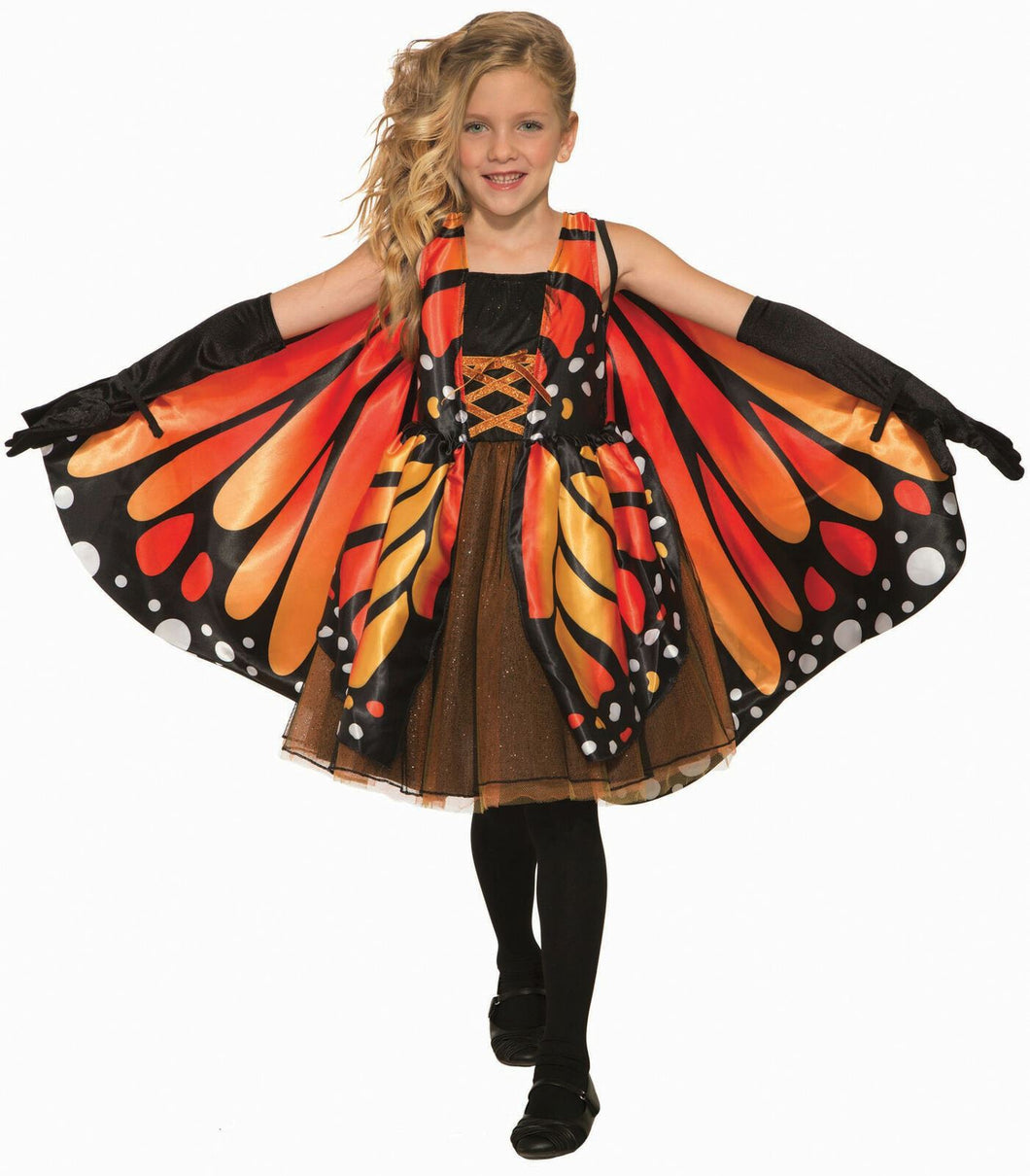 Orange Butterfly Girl Child Girls Costume Dress Wings NEW Monarch