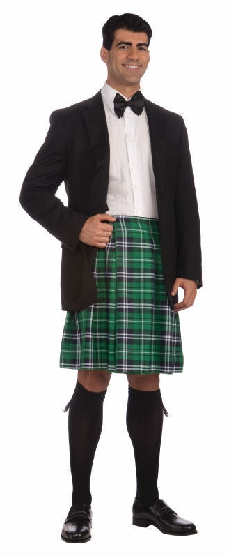 Mens Green Plaid Kilt Adult Costume Accessory NEW St. Patricks Day Irish