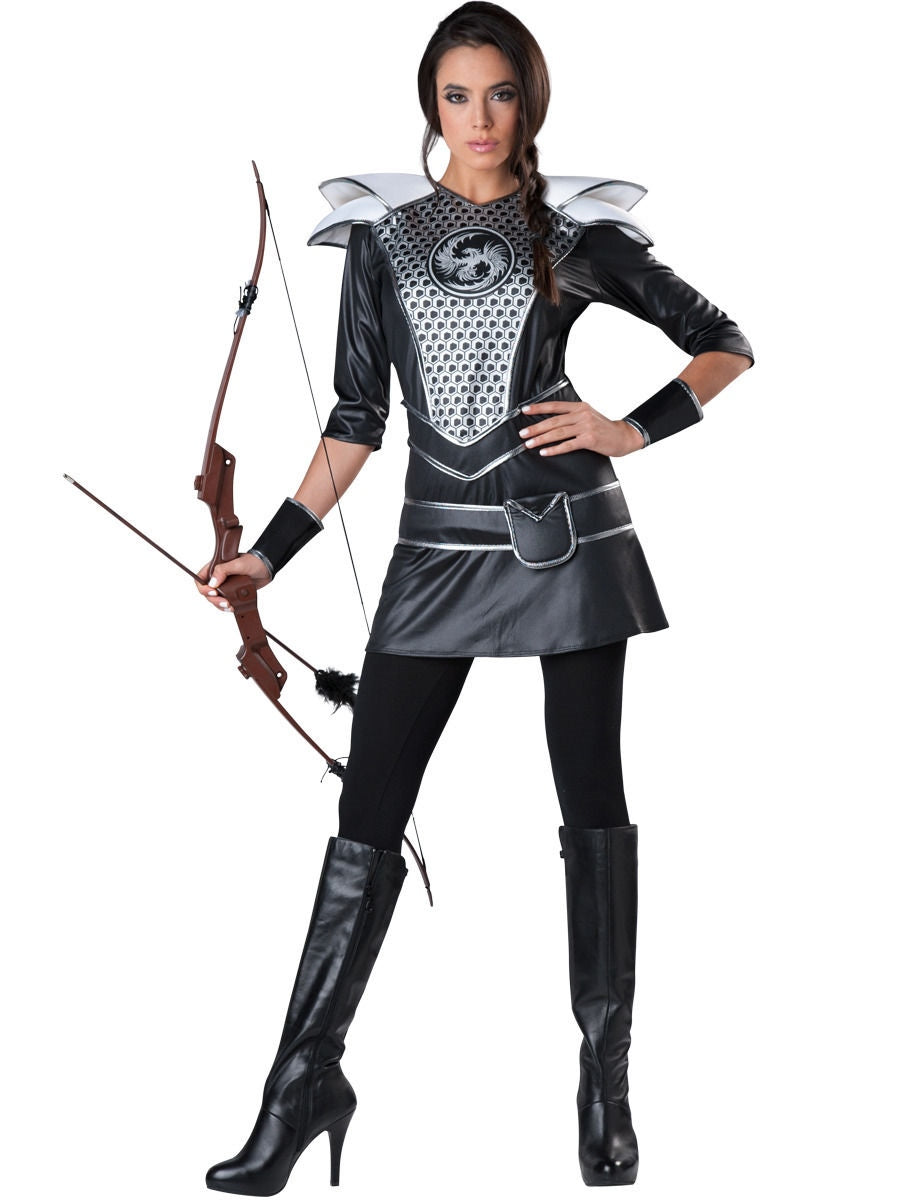 Midnight Huntress Medieval ADULT Womens Costume Size XL NEW Black Archer