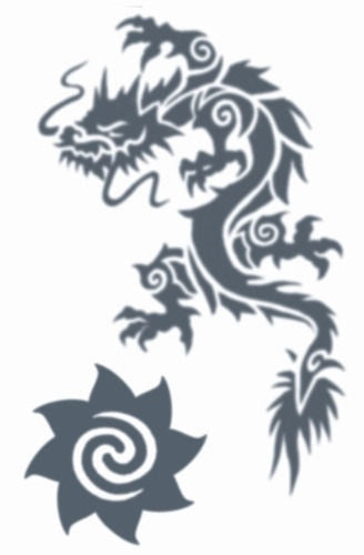 Dragon Borneo Star Tribal Temporary Tattoo Costume Accessory NEW