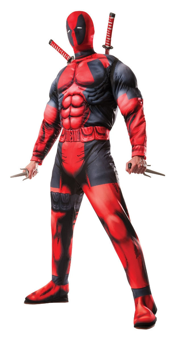 Deluxe Muscle Chest Deadpool Adult Costume NEW