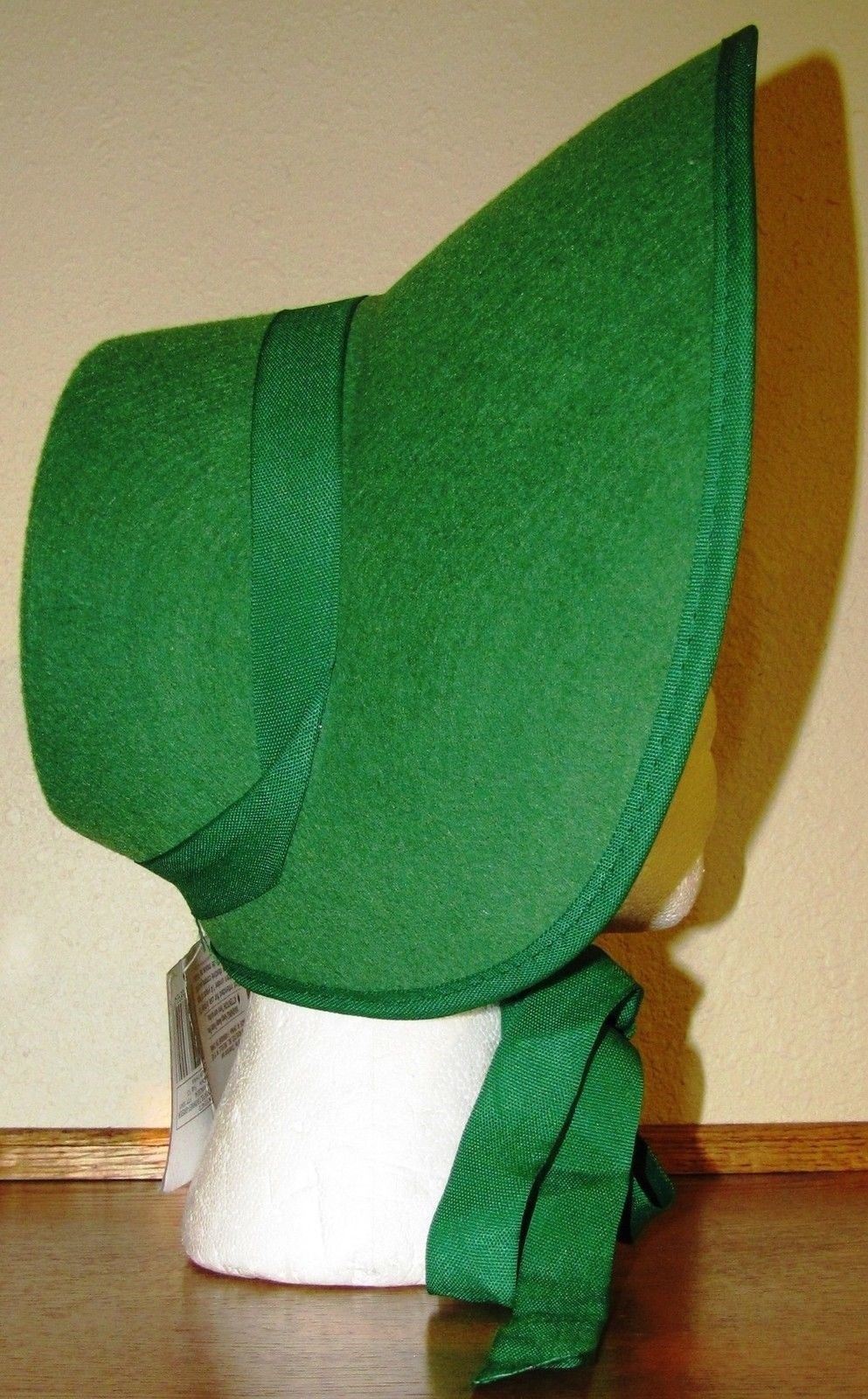 Green Felt Bonnet Hat Adult Costume Accessory NEW Dickens Victorian