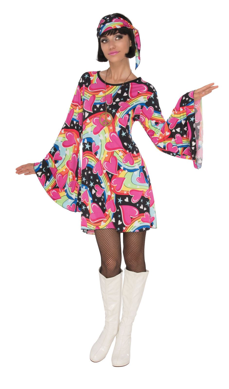 Go Go Girl Hippie Dress Womens ADULT Costume 60s NEW