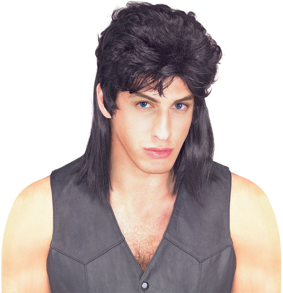 Black Mullet ADULT Wig Costume Accessory NEW Redneck Hillbilly 80s 70s