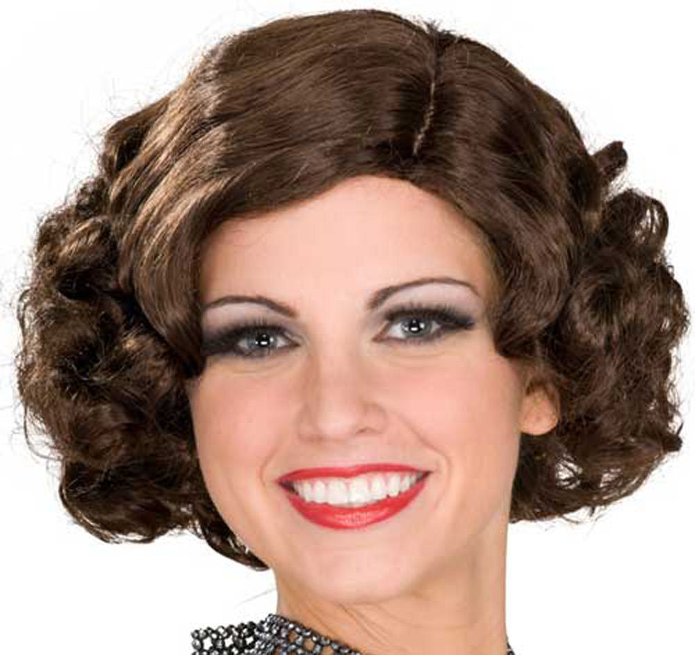 Brown Curly Flapper ADULT Wig Costume Accessory NEW Roaring 20s 1920s