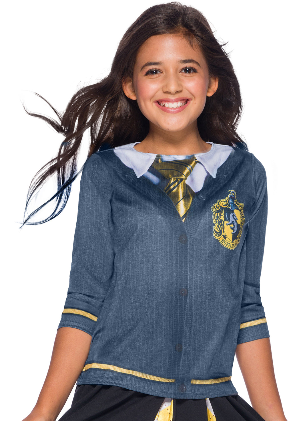 Hufflepuff Top Shirt CHILD Girls Costume NEW Harry Potter