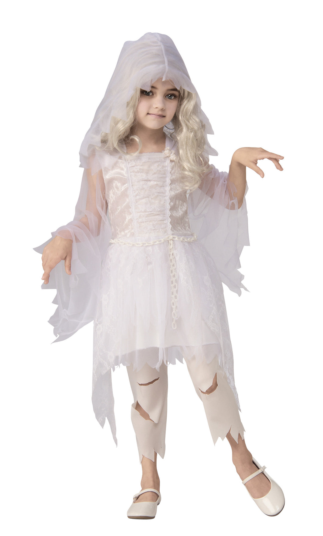 Ghostly Ghost Girl Child Girls Costume NEW White Dress