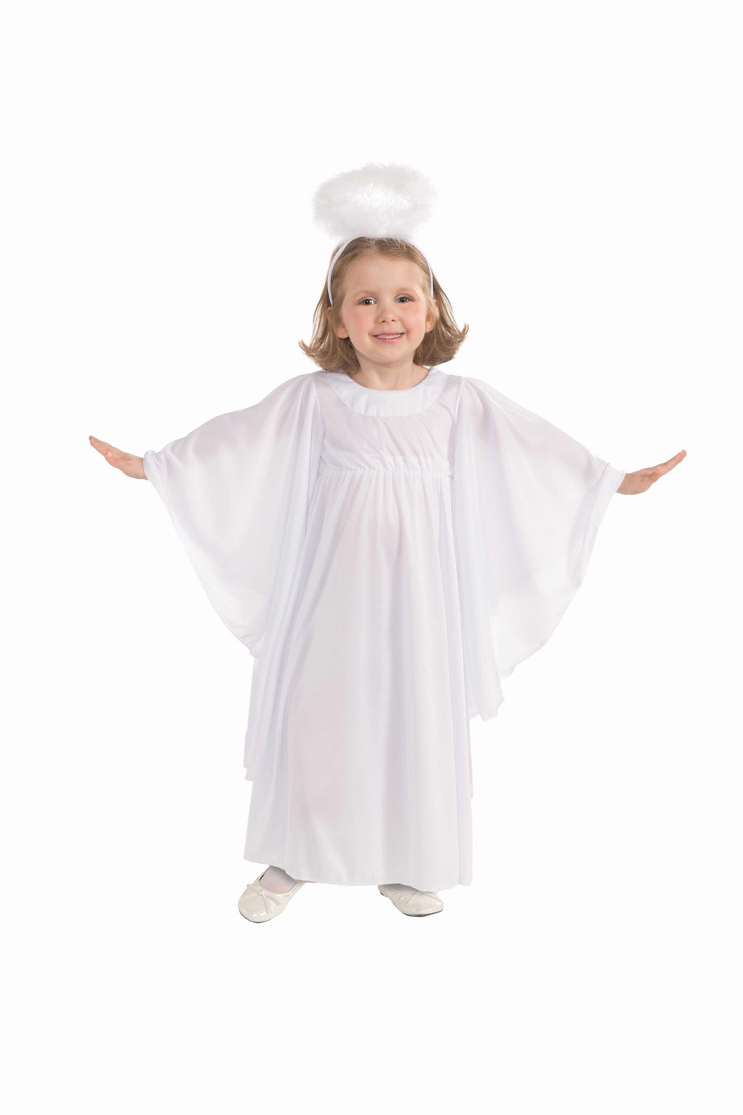 Angel Child Costume Size M Medium 8-10 NEW White Dress Halo Christmas