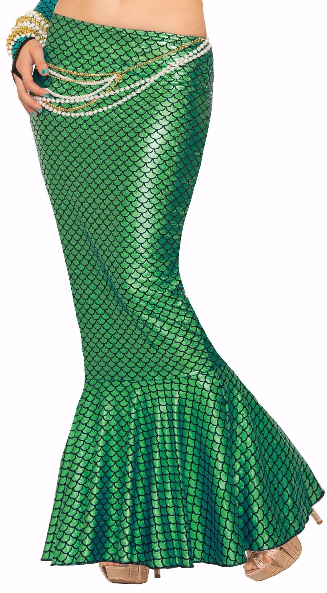 Green Mermaid Tail Long Skirt Adult Costume Accessory One Size NEW