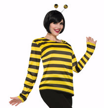 Load image into Gallery viewer, Bee Bumblebee Shirt Adult Mens Womens Black Yellow Striped Costume Accessory
