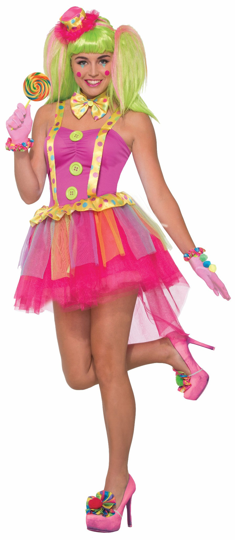 Buttons the Clown Womens Costume NEW Standard Size Circus Pink Purple Tutu