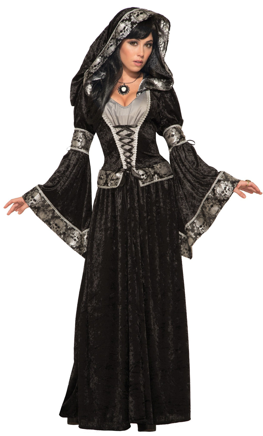 Dark Sorceress Witch Black Dress ADULT Womens Costume NEW One Size