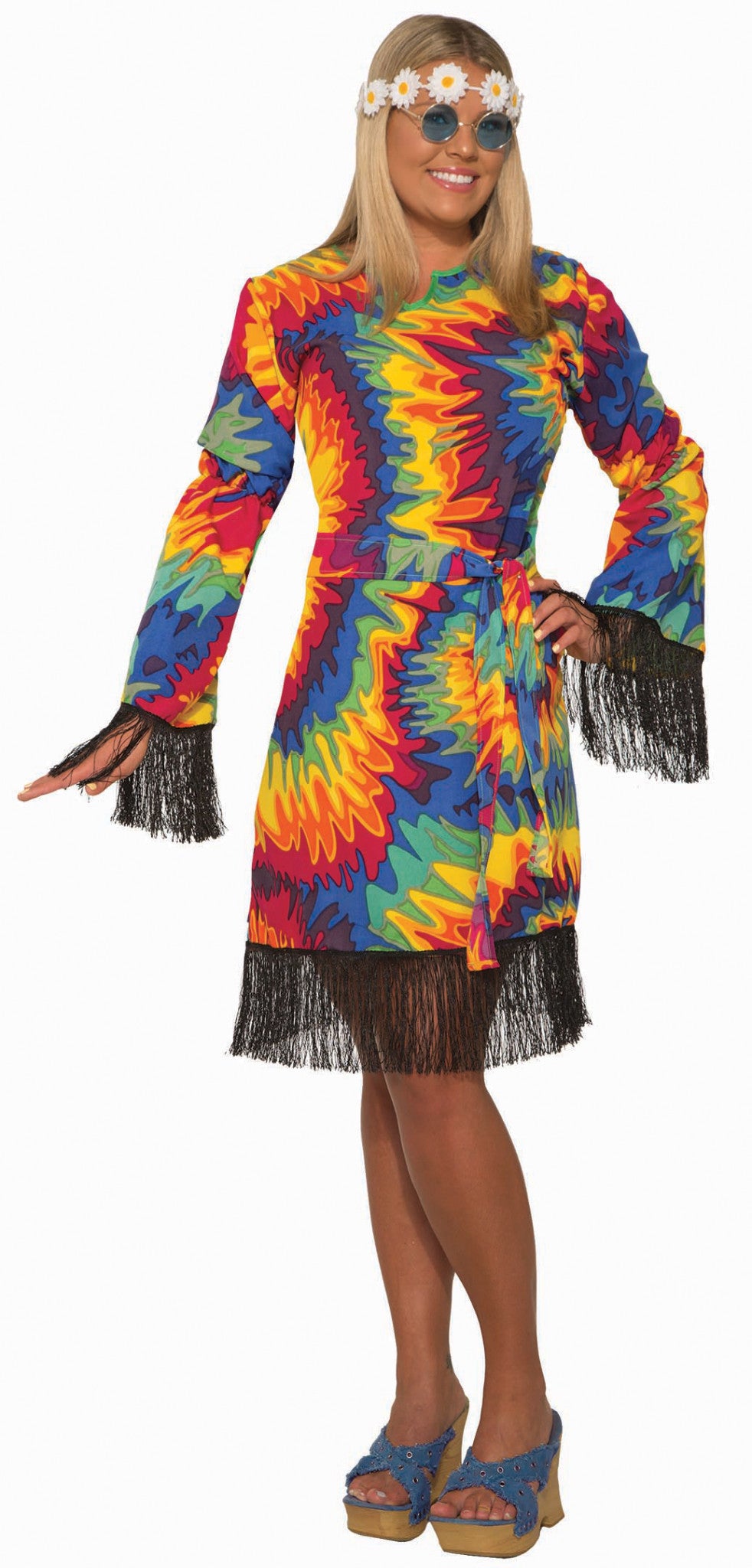 Hippie Dress 60s Adult Womens Female Costume Plus Size NEW