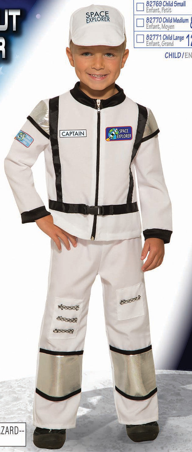 Astronaut Explorer White Hat Shirt Pants Child Costume NEW