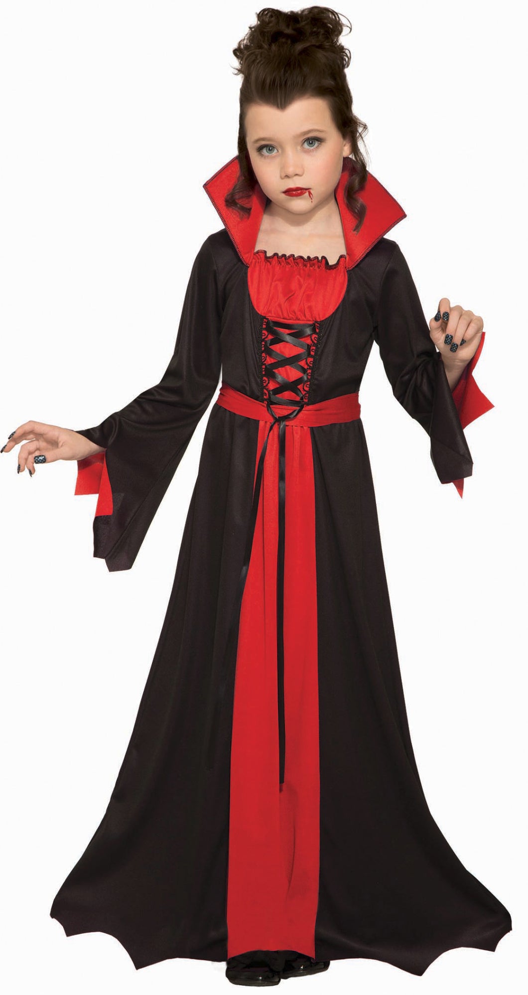 Vampiress Child Girls Red Black Dress Vampire NEW
