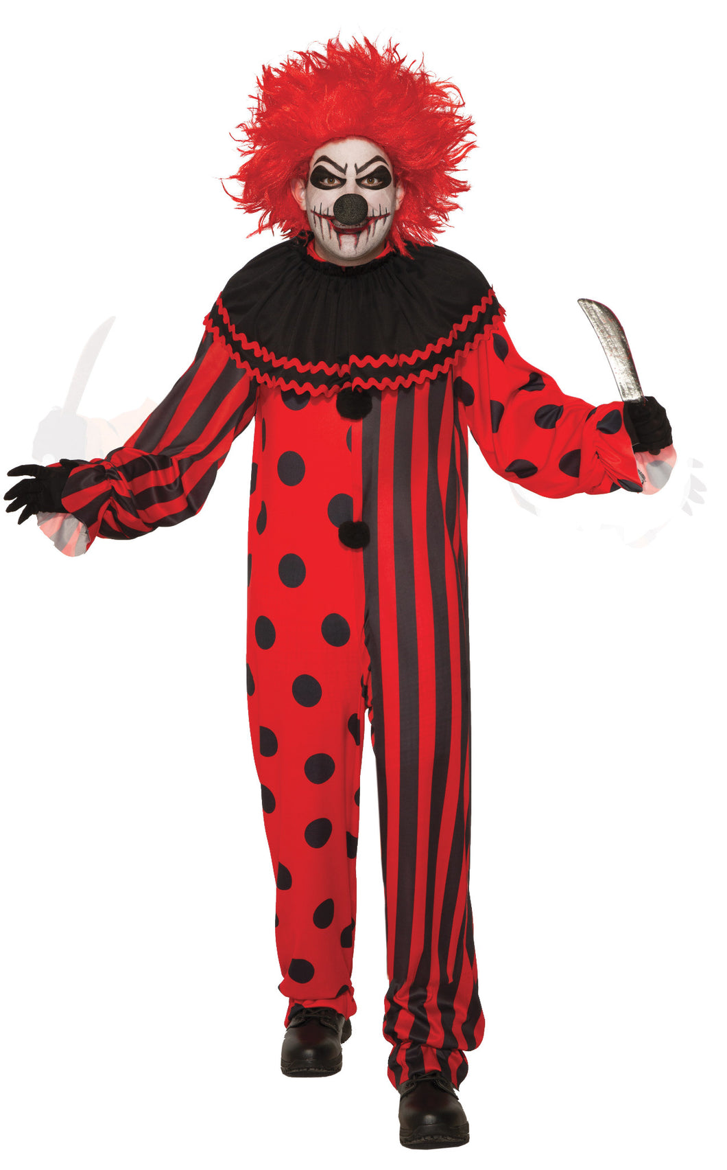 Evil Clown Red Black Mens Adult Costume Standard Size NEW