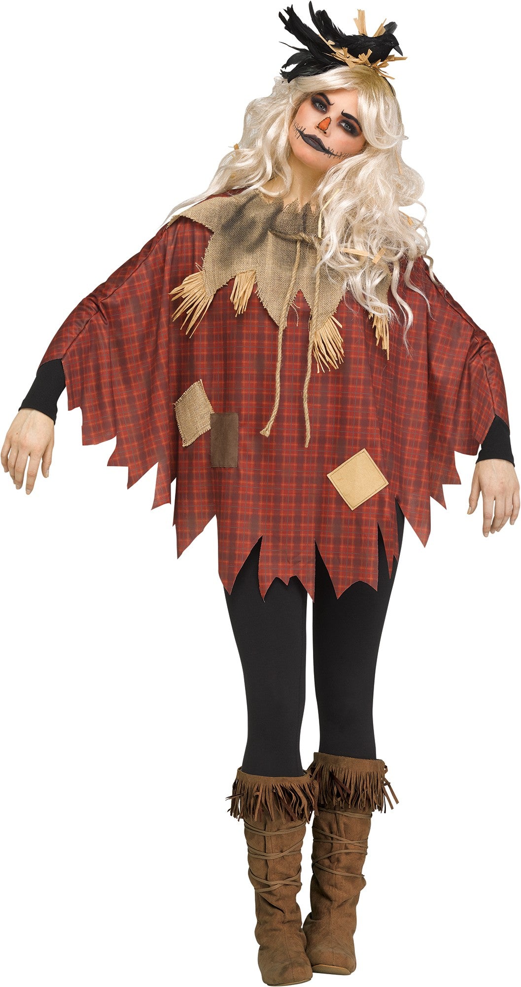 Scary Scarecrow Poncho Adult Womens Costume Accessory NEW One Size FW
