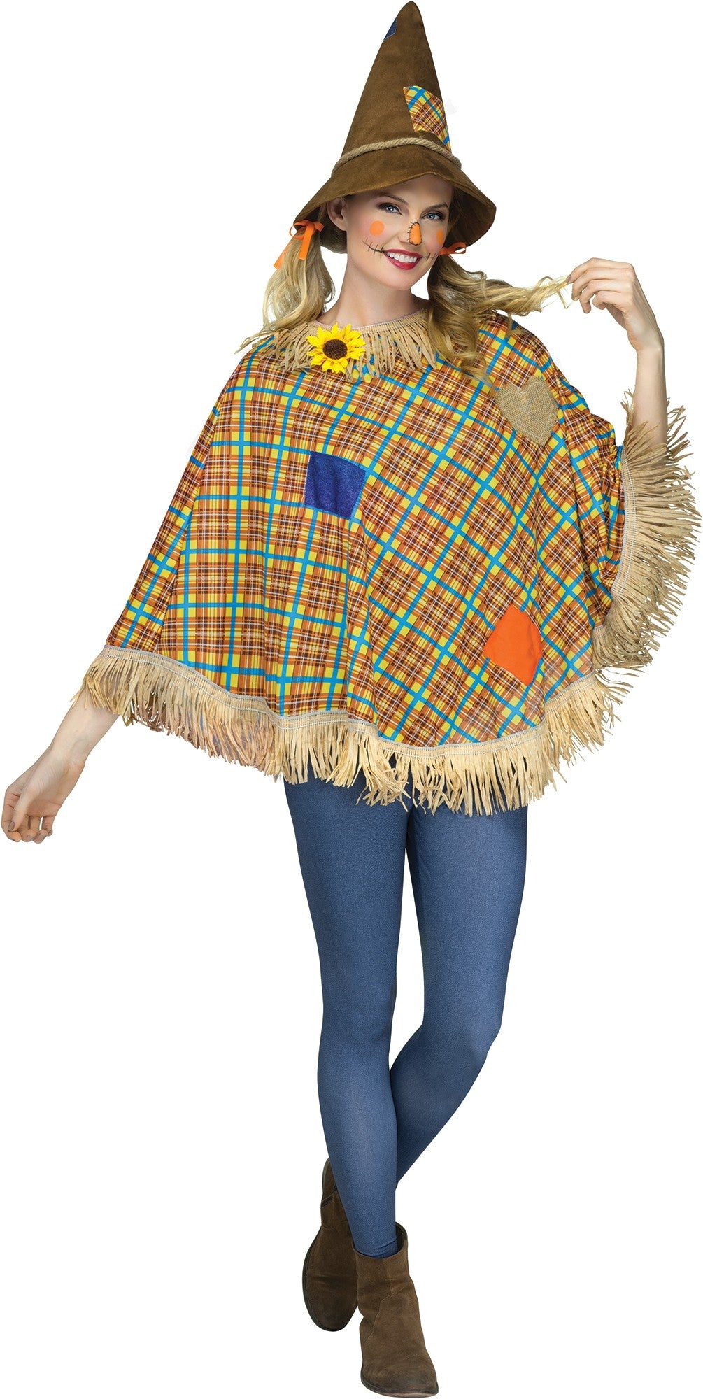 Sweet Scarecrow Poncho Adult Womens Costume Accessory NEW One Size FW