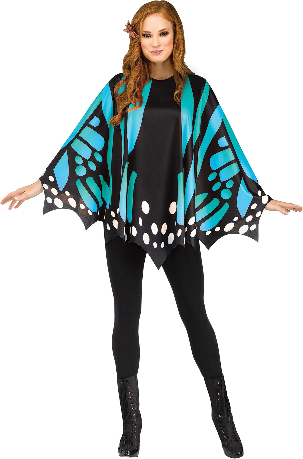 Blue Butterfly Wings Poncho Adult Womens Costume Accessory NEW One Size