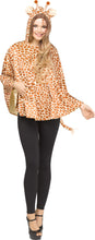 Load image into Gallery viewer, Giraffe Hooded Poncho Adult Womens Costume Accessory NEW One Size
