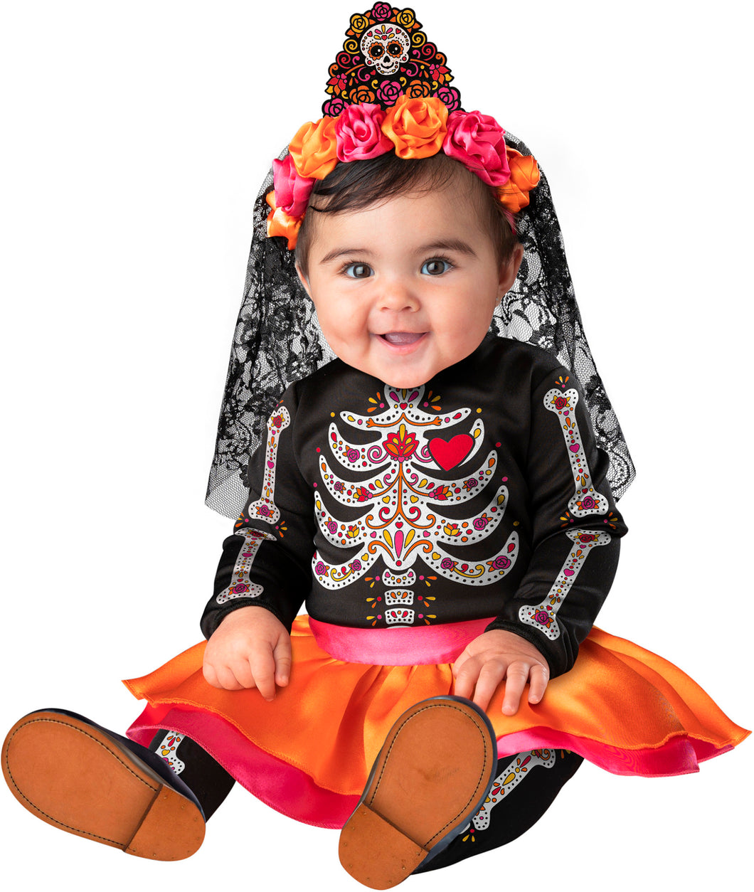 Sugar Skull Sweetie Baby Infant Child Girls Costume NEW Skeleton Dress