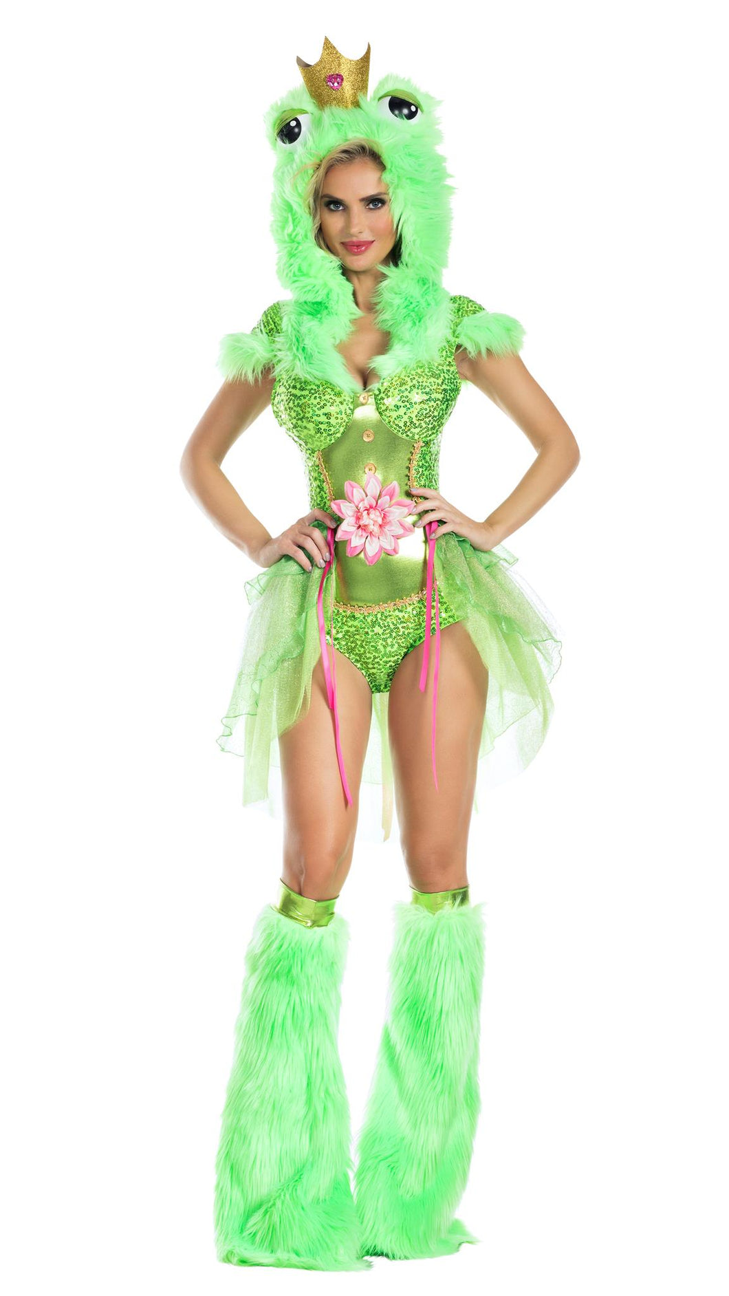 Kiss Me Frog Green Adult Womens Romper Costume NEW