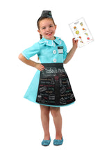 Load image into Gallery viewer, Blue Waitress Uniform Diner 50s Car Hop Child Girls Dress NEW
